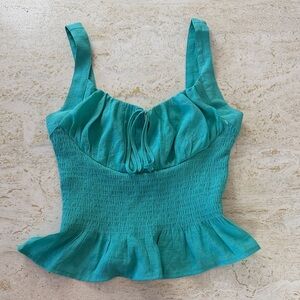 Blu Pepper Front Tie Smocked Sleeveless Top Women’s Size Small